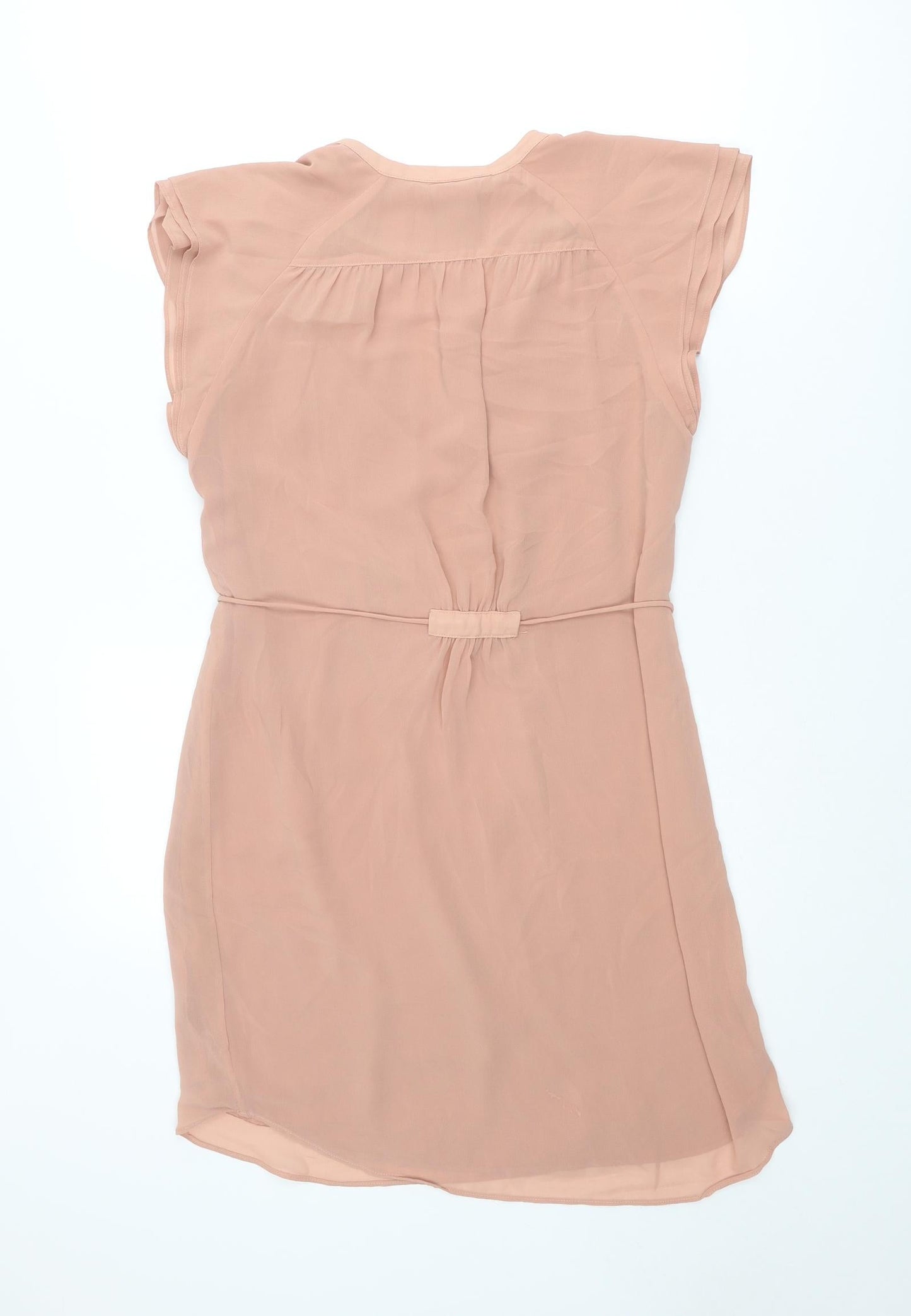 H&M Womens Pink Polyester A-Line Size 8 V-Neck Pullover