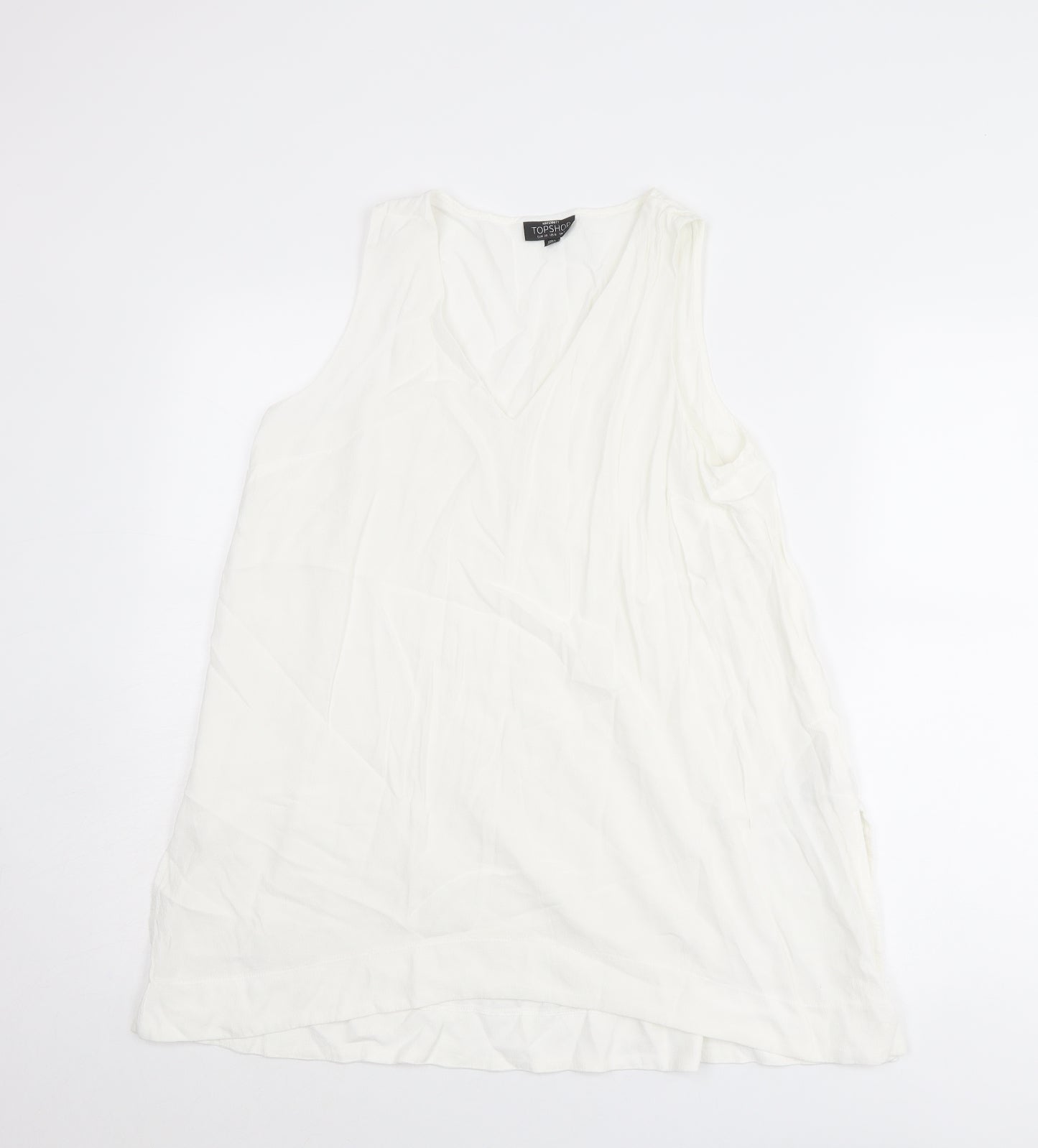 Womens UK Size 10 Topshop White Basic Tank
