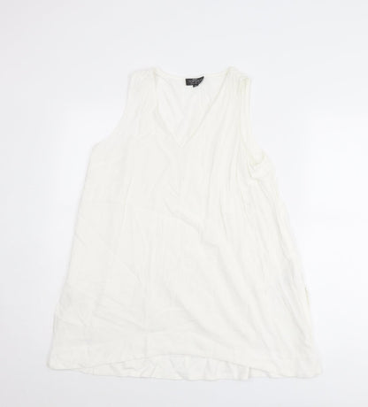 Womens UK Size 10 Topshop White Basic Tank