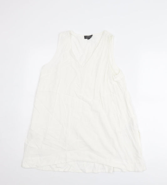 Womens UK Size 10 Topshop White Basic Tank