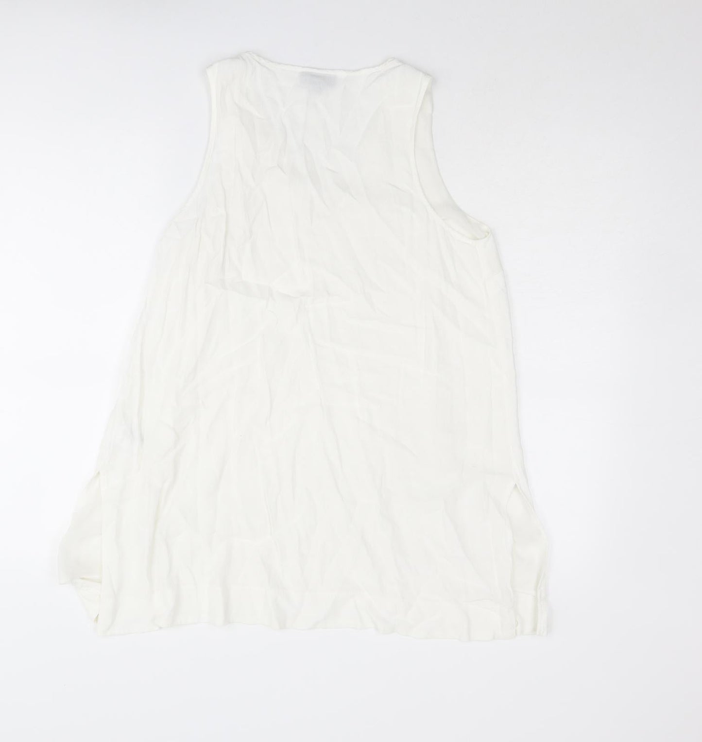 Womens UK Size 10 Topshop White Basic Tank