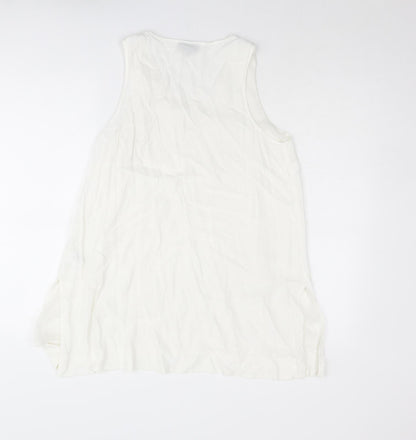 Womens UK Size 10 Topshop White Basic Tank