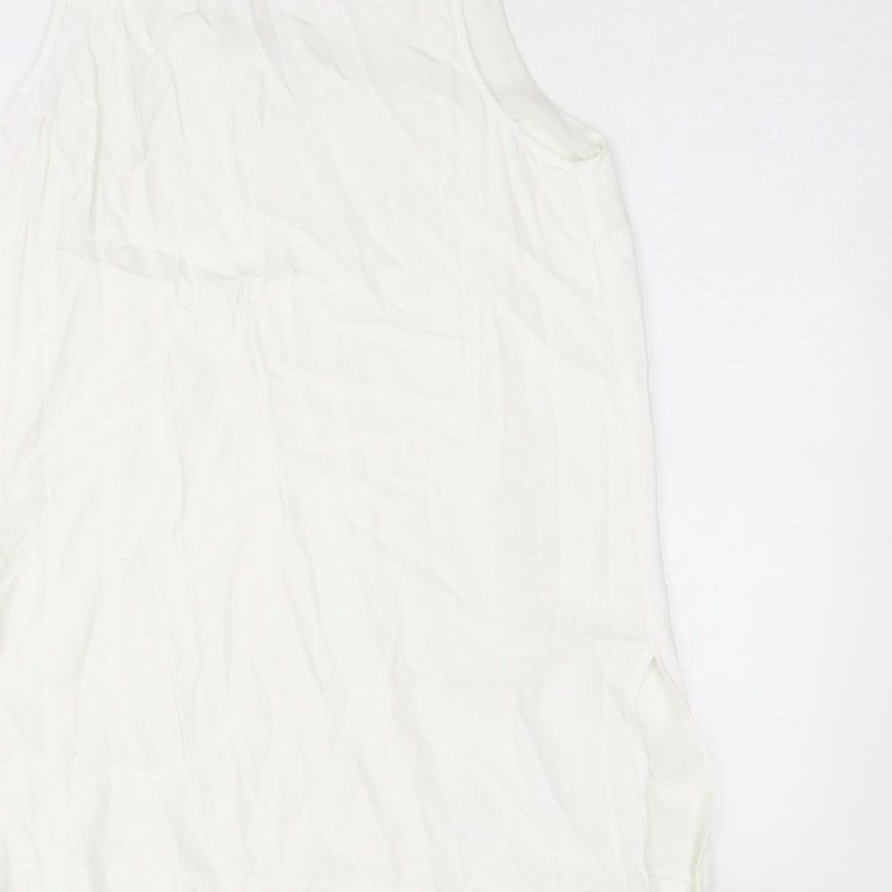 Womens UK Size 10 Topshop White Basic Tank