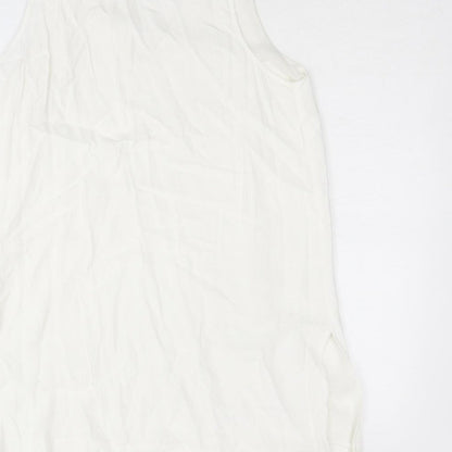 Womens UK Size 10 Topshop White Basic Tank