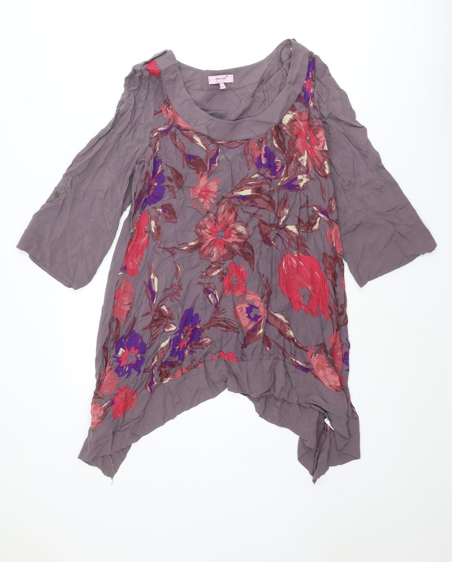 Womens UK Size 14 Per Una Purple Tunic Blouse