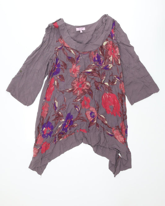 Womens UK Size 14 Per Una Purple Tunic Blouse