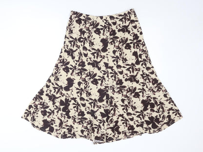 Reflections Womens Brown Floral Viscose Swing Skirt Size 30 in