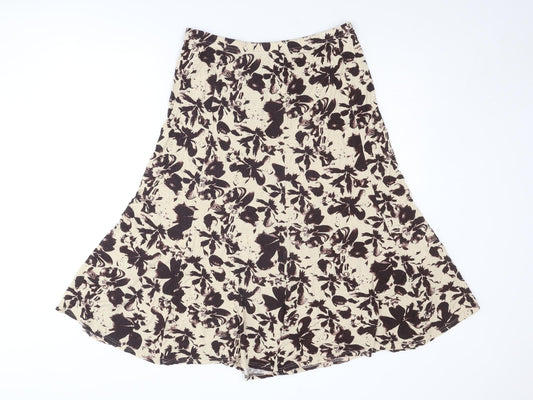 Reflections Womens Brown Floral Viscose Swing Skirt Size 30 in