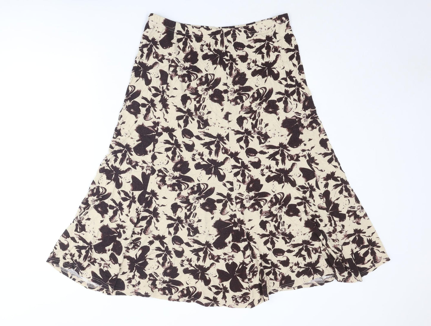 Reflections Womens Brown Floral Viscose Swing Skirt Size 30 in