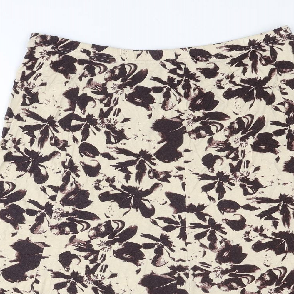 Reflections Womens Brown Floral Viscose Swing Skirt Size 30 in
