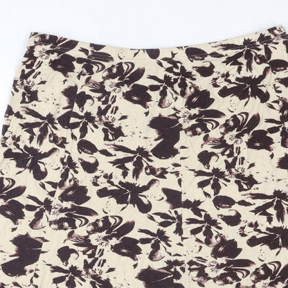 Reflections Womens Brown Floral Viscose Swing Skirt Size 30 in