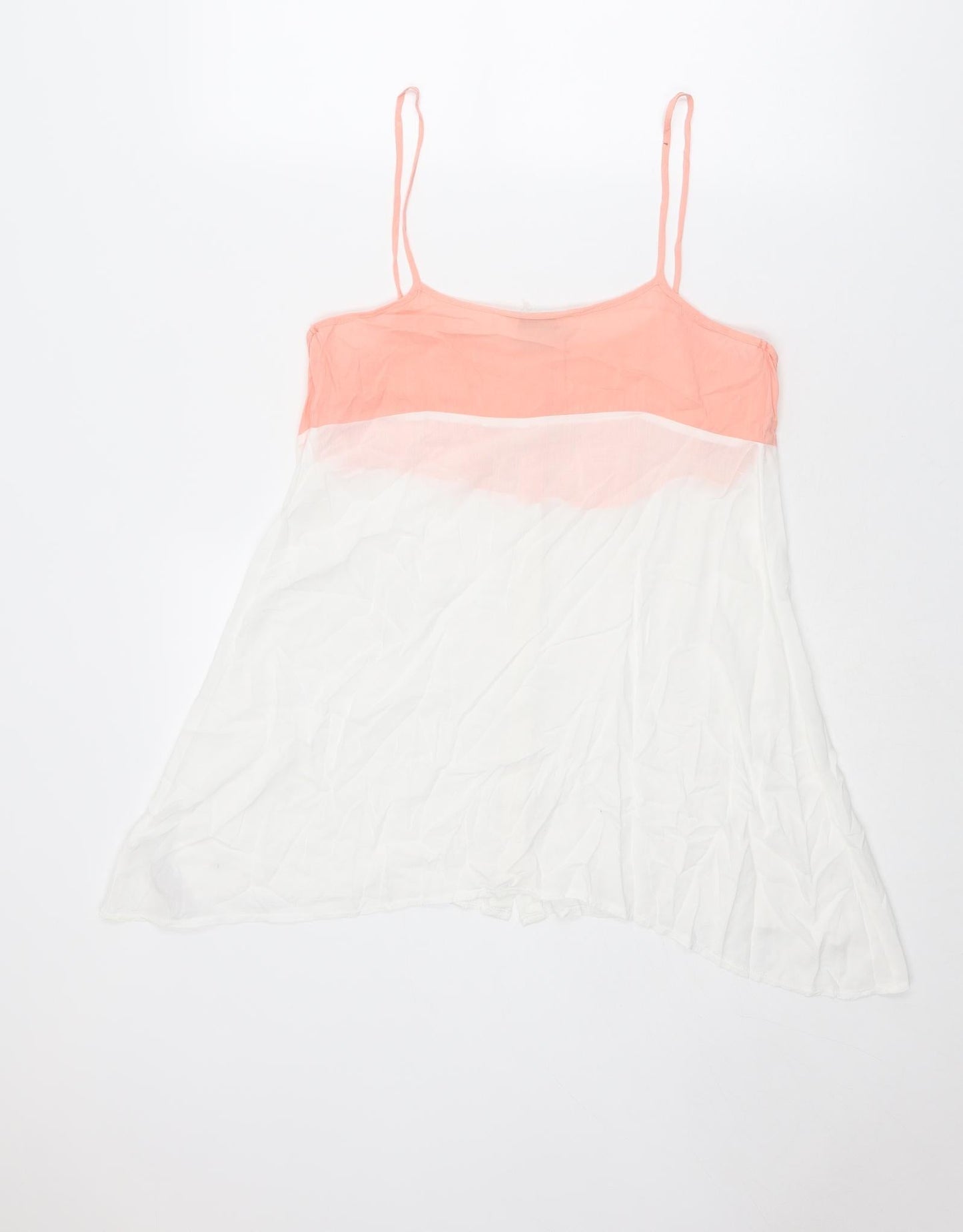 Miss Selfridge Womens White Viscose Basic Tank Size 10 Round Neck