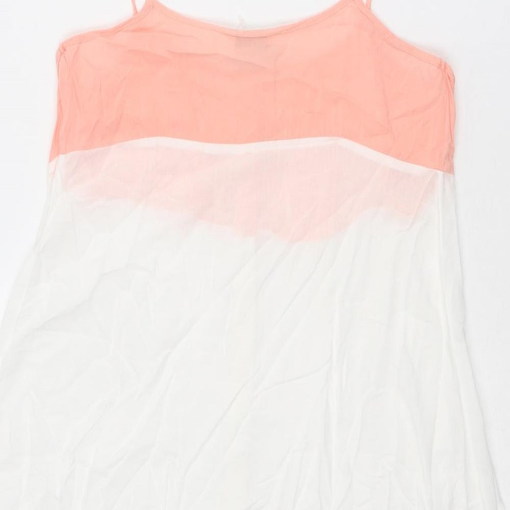 Miss Selfridge Womens White Viscose Basic Tank Size 10 Round Neck