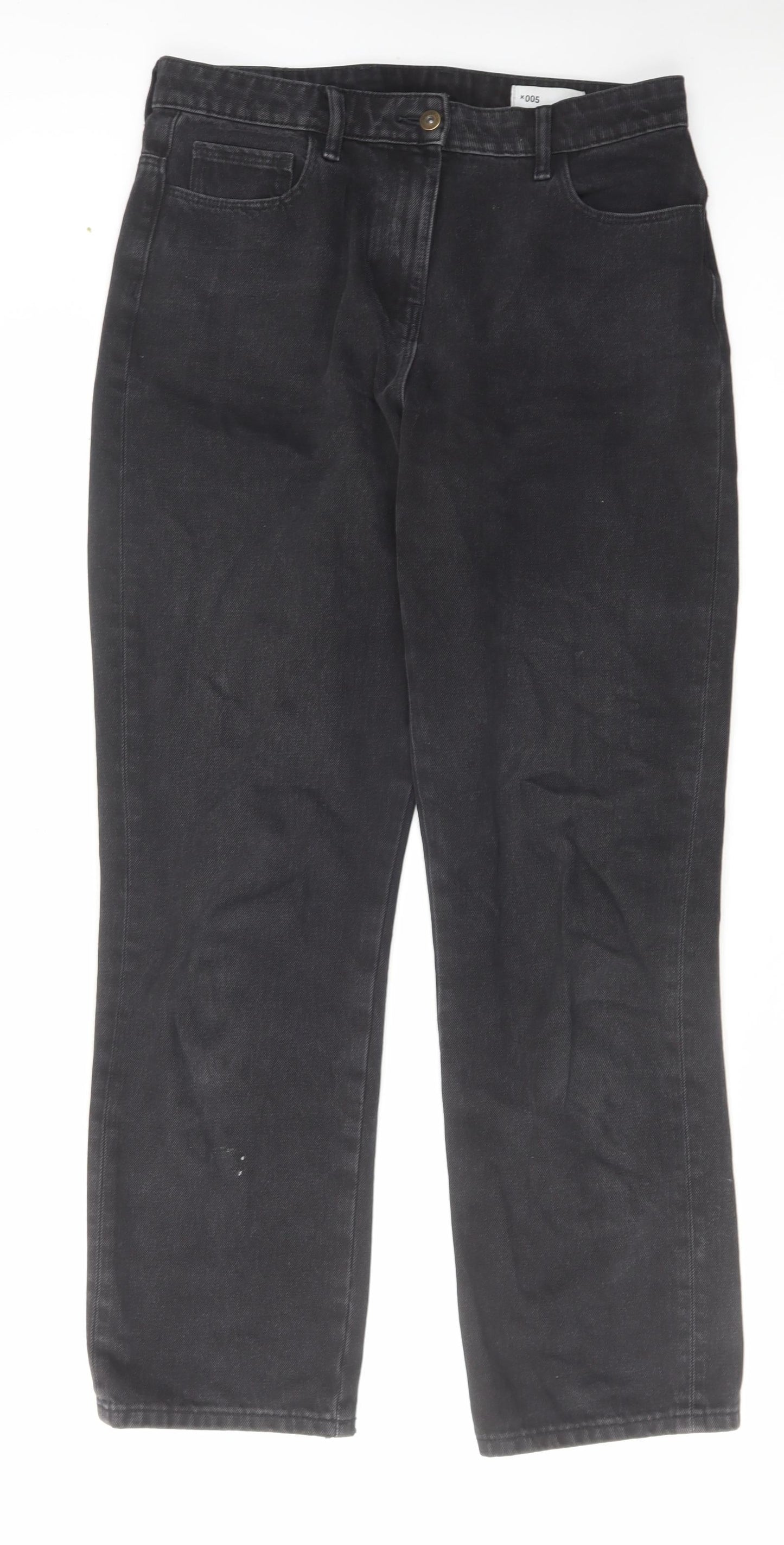 COLLUSION Womens Black Cotton Straight Jeans Size 32 in L34 in Regular Zip