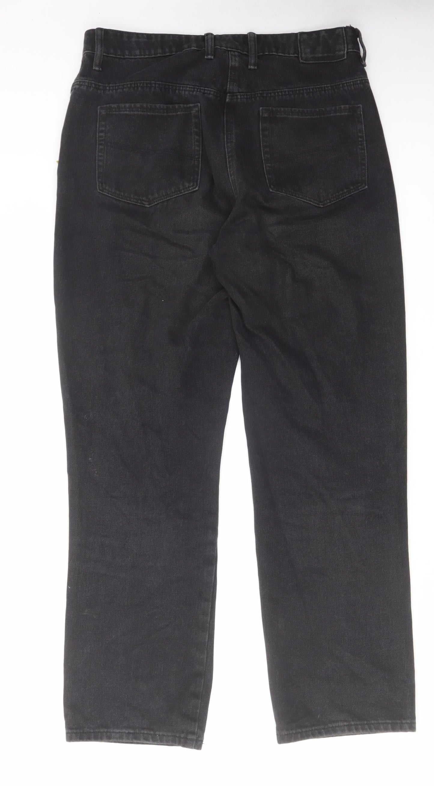 COLLUSION Womens Black Cotton Straight Jeans Size 32 in L34 in Regular Zip