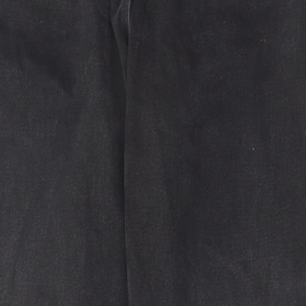 COLLUSION Womens Black Cotton Straight Jeans Size 32 in L34 in Regular Zip