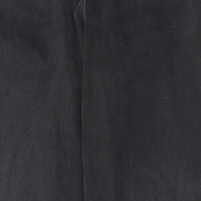 COLLUSION Womens Black Cotton Straight Jeans Size 32 in L34 in Regular Zip