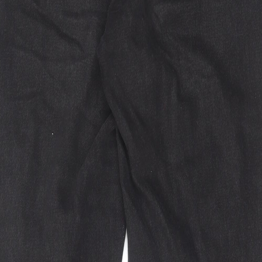 COLLUSION Womens Black Cotton Straight Jeans Size 32 in L34 in Regular Zip