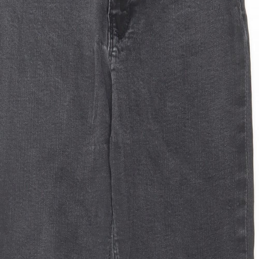 Zara Womens Grey Cotton Skinny Jeans Size 12 L25 in Regular Zip