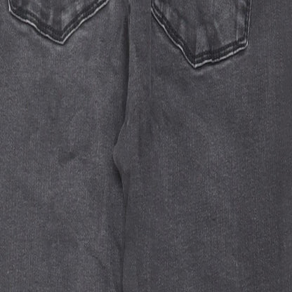 Zara Womens Grey Cotton Skinny Jeans Size 12 L25 in Regular Zip