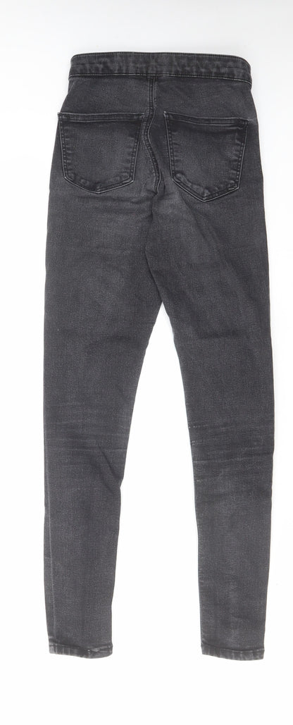 Topshop Womens Grey Cotton Skinny Jeans Size 26 in L32 in Regular Zip
