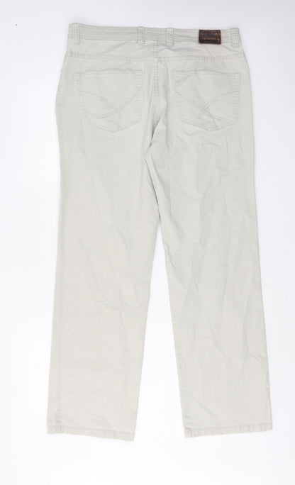 John Lewis Mens Beige Cotton Straight Jeans Size 36 in L31 in Regular Zip