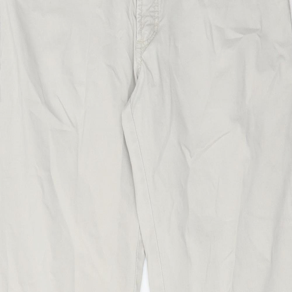 John Lewis Mens Beige Cotton Straight Jeans Size 36 in L31 in Regular Zip