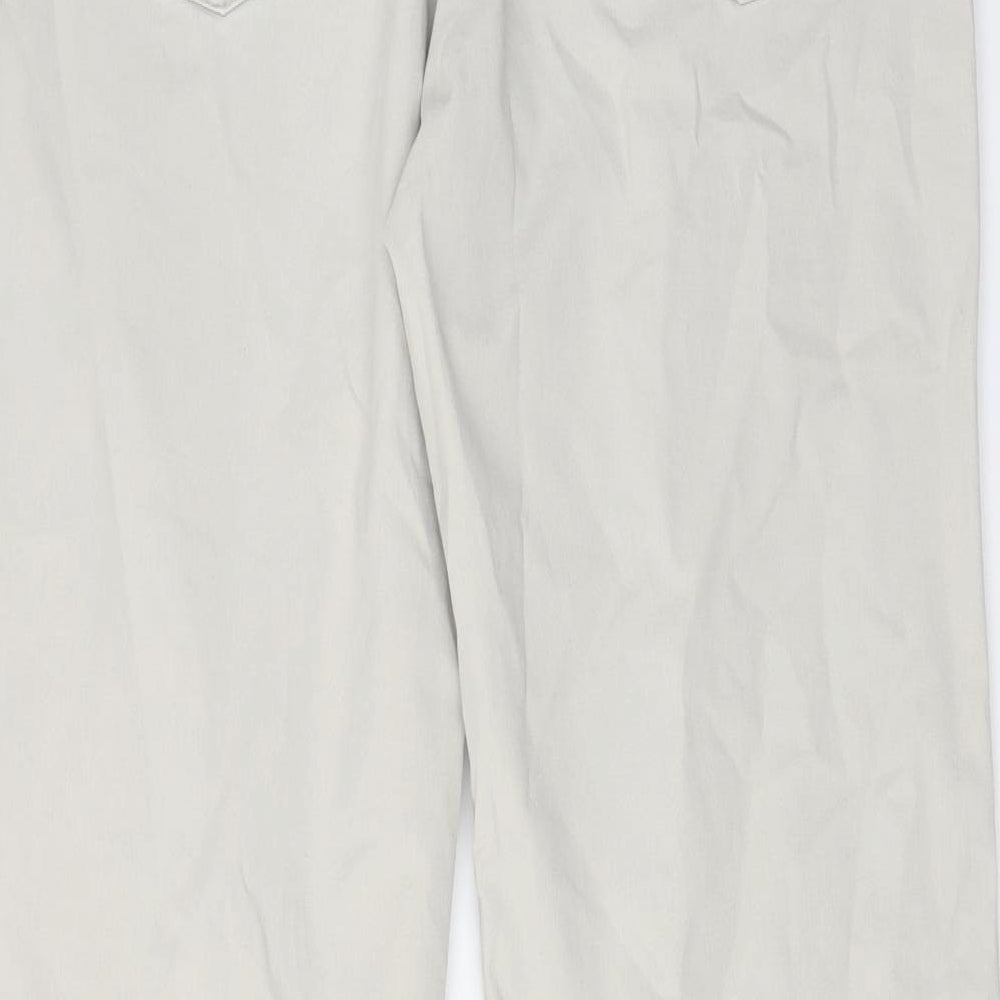 John Lewis Mens Beige Cotton Straight Jeans Size 36 in L31 in Regular Zip