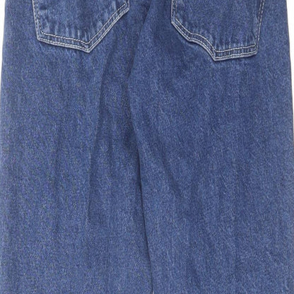 ASOS Womens Blue Cotton Mom Jeans Size 28 in L30 in Regular Zip - Raw Hem