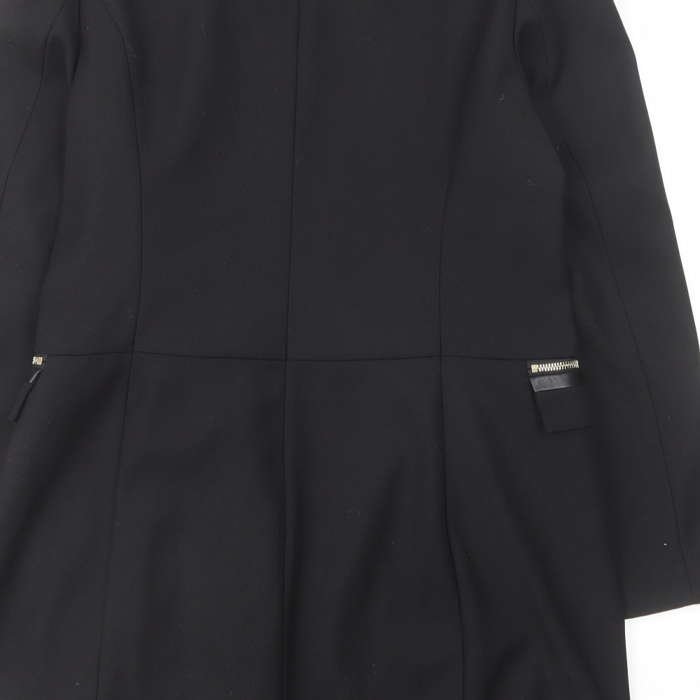 PBO Womens Black Overcoat Coat Size 8 Zip