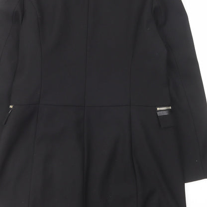 PBO Womens Black Overcoat Coat Size 8 Zip