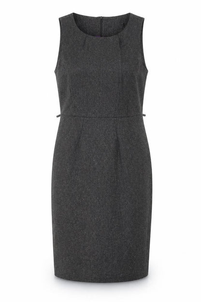 BHS Womens Grey Polyester Shift Size 12 Round Neck Zip