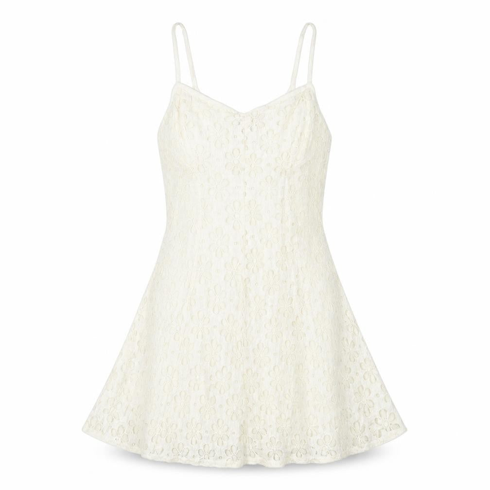Topshop Womens Ivory Floral Cotton Mini Size 8 V-Neck Pullover