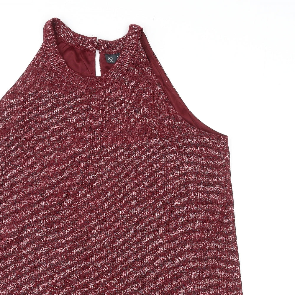 Avenue Womens Red Polyester Basic Tank Size 14 Round Neck