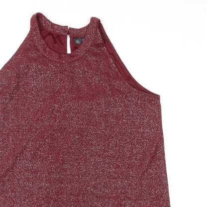 Avenue Womens Red Polyester Basic Tank Size 14 Round Neck