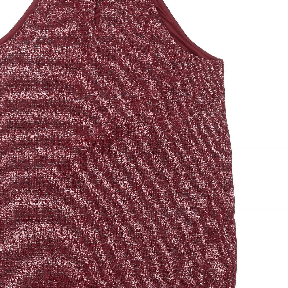 Avenue Womens Red Polyester Basic Tank Size 14 Round Neck