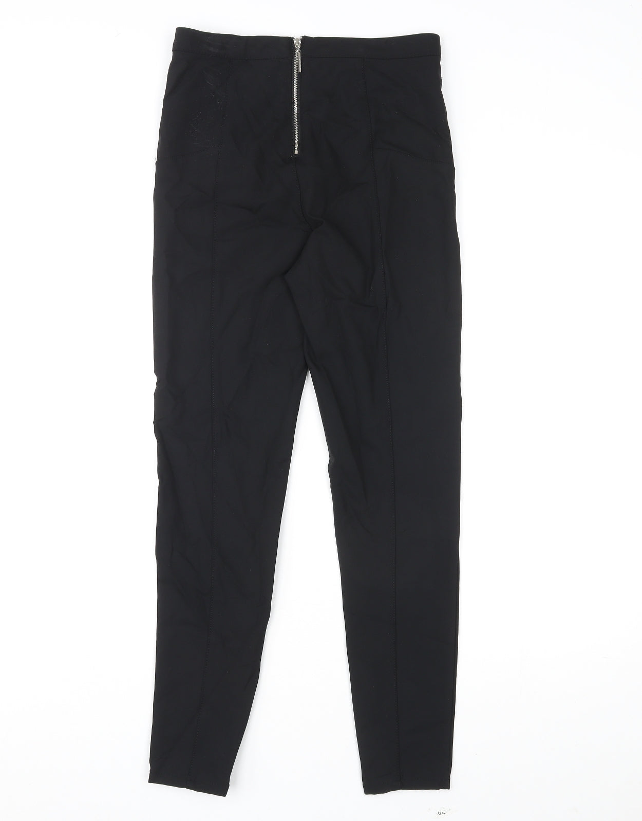 River Island Womens Black Nylon Trousers Size 8 L27 in Regular Zip - Panelled