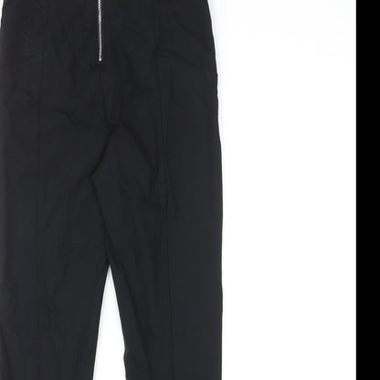 River Island Womens Black Nylon Trousers Size 8 L27 in Regular Zip - Panelled
