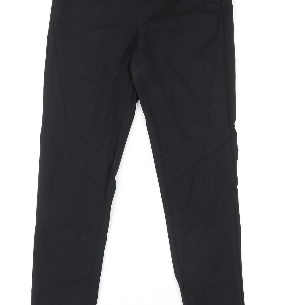 River Island Womens Black Nylon Trousers Size 8 L27 in Regular Zip - Panelled