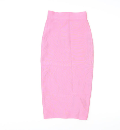 Mew Mews Womens Pink Polyester Straight & Pencil Skirt Size S Zip