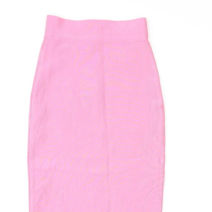 Mew Mews Womens Pink Polyester Straight & Pencil Skirt Size S Zip