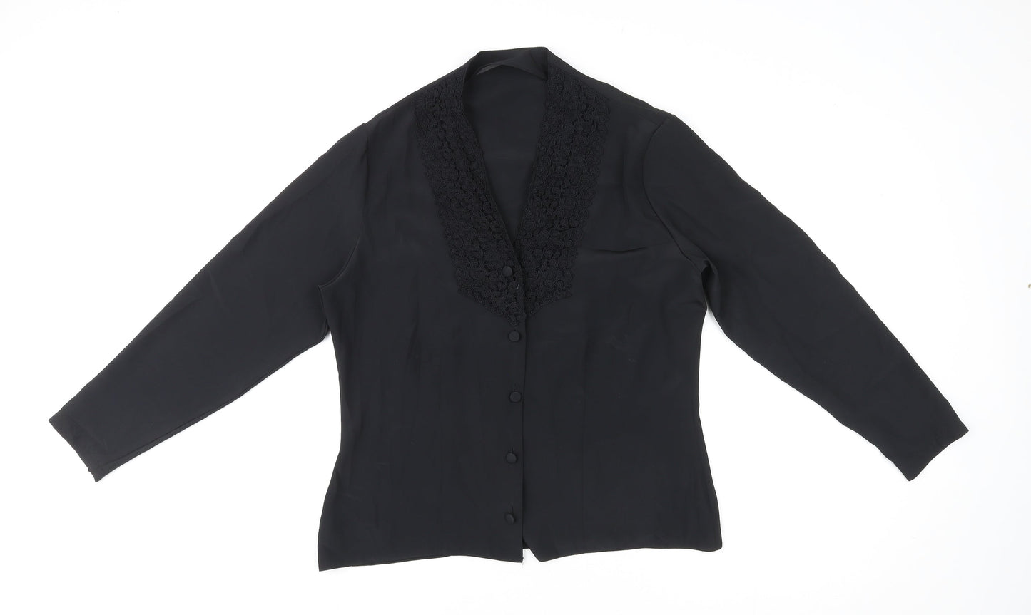 Womens UK Size 12 St Michael Black Basic Button-Up