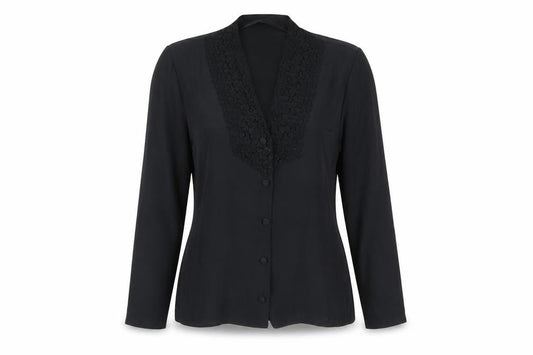 Womens UK Size 12 St Michael Black Basic Button-Up