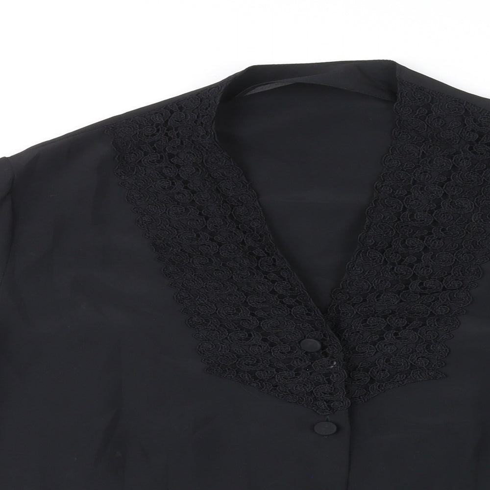Womens UK Size 12 St Michael Black Basic Button-Up