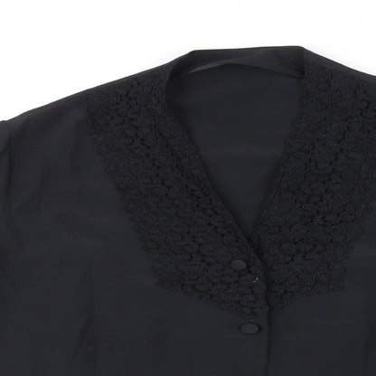 Womens UK Size 12 St Michael Black Basic Button-Up