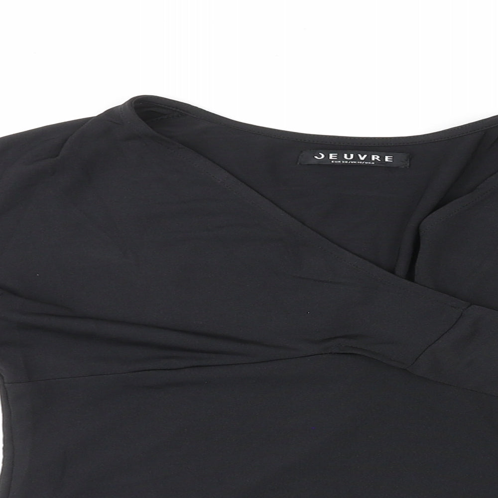 Womens UK Size 10 Jeuvre Black Basic T-Shirt