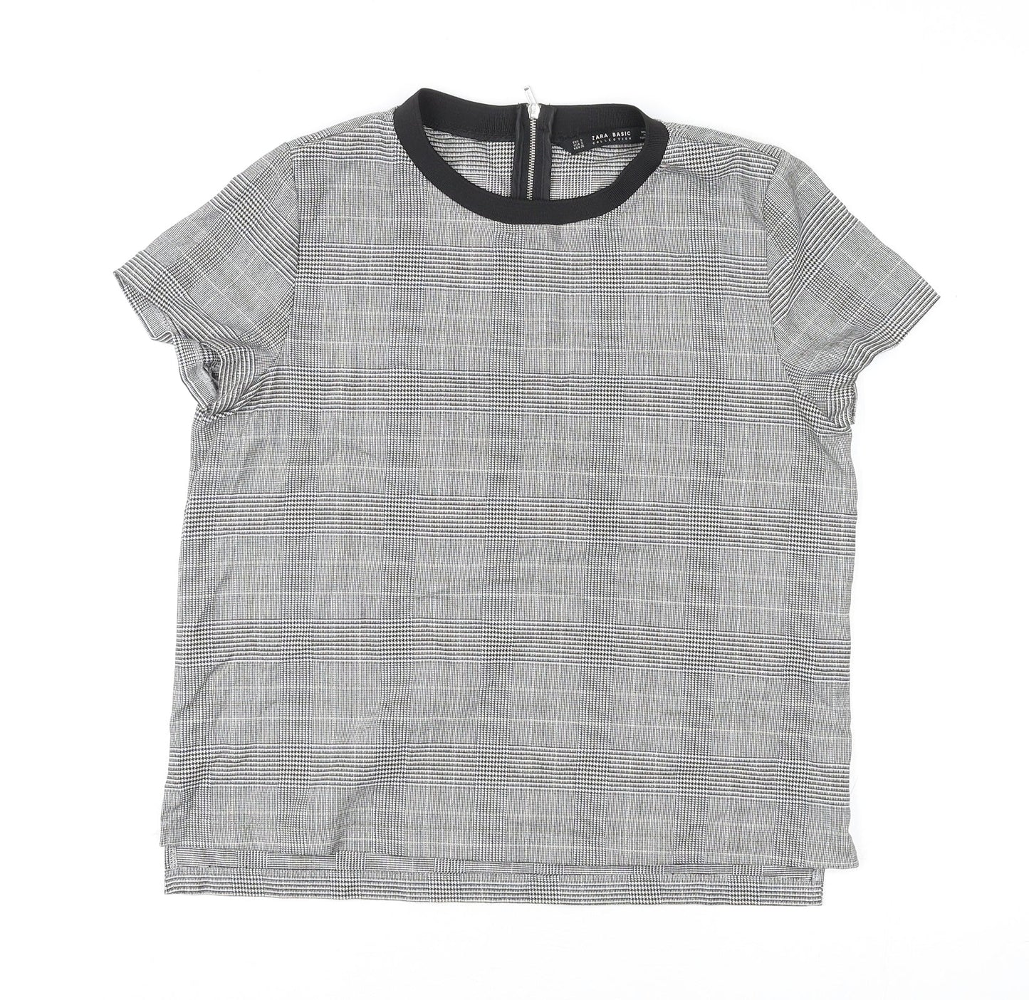 Womens UK Size S Zara Grey Basic T-Shirt