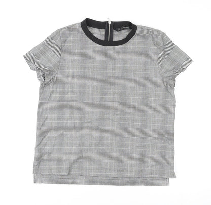 Womens UK Size S Zara Grey Basic T-Shirt