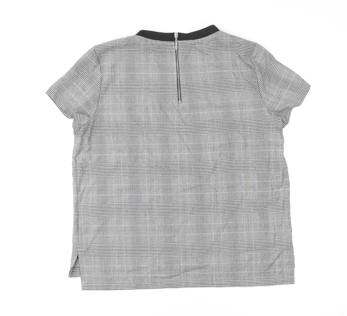 Womens UK Size S Zara Grey Basic T-Shirt