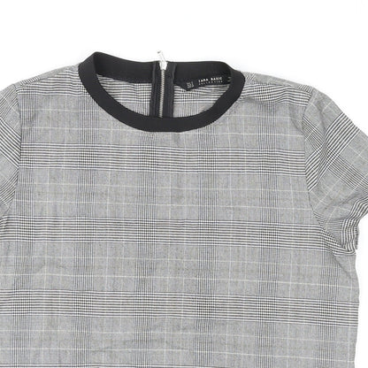 Womens UK Size S Zara Grey Basic T-Shirt